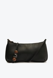 Bolsa Crossbody Preta Anacapri Média Esfera Madeira