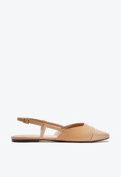 Sapatilha Bege Anacapri Slingback Ponta Verniz