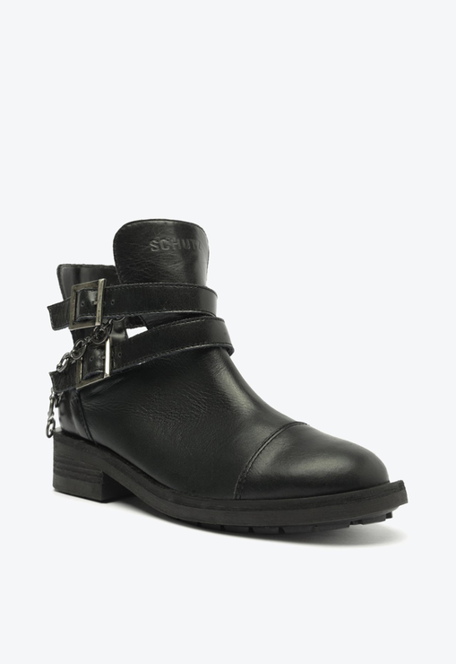 Bota Tratorada Cano Médio Couro Preta