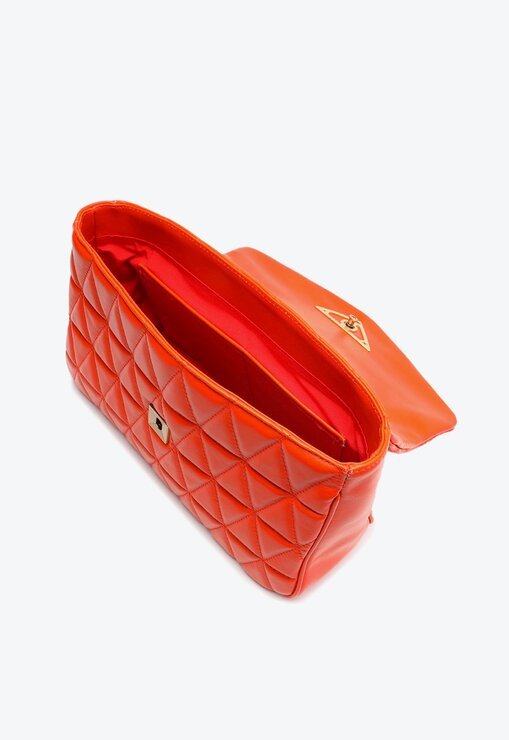 BOLSA TIRACOLO LARANJA SCHUTZ GRANDE NEW 944 COURO MATELASSÊ