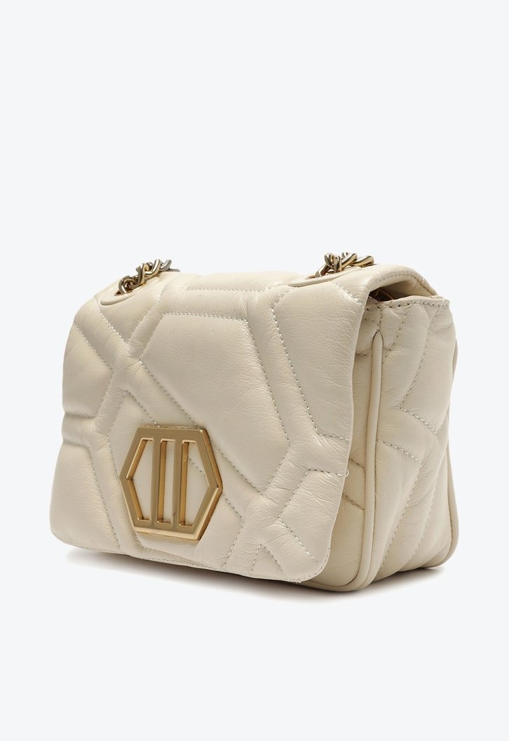 Bolsa Tiracolo Branca Arezzo Couro Emma Sporty Média