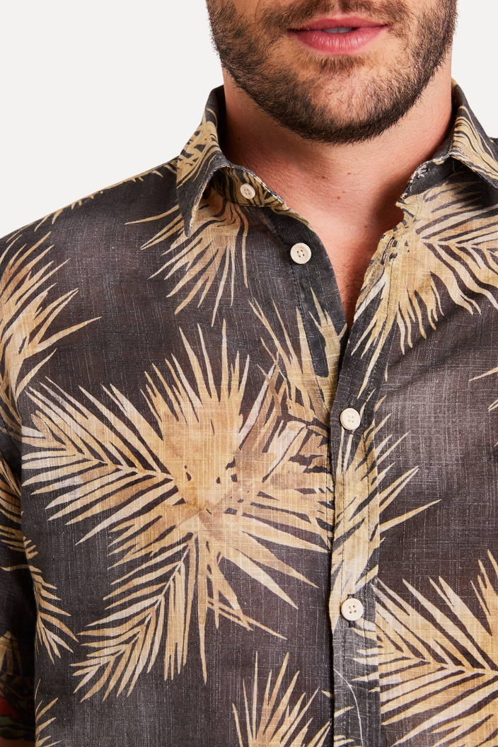 Camisa Preta Reserva Mc Estampada Grumari