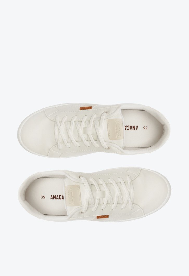 Tênis Pontilhado Basic Branco E Bege