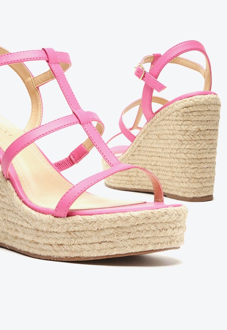 Sandália Plataforma Pink Arezzo Corda Tiras