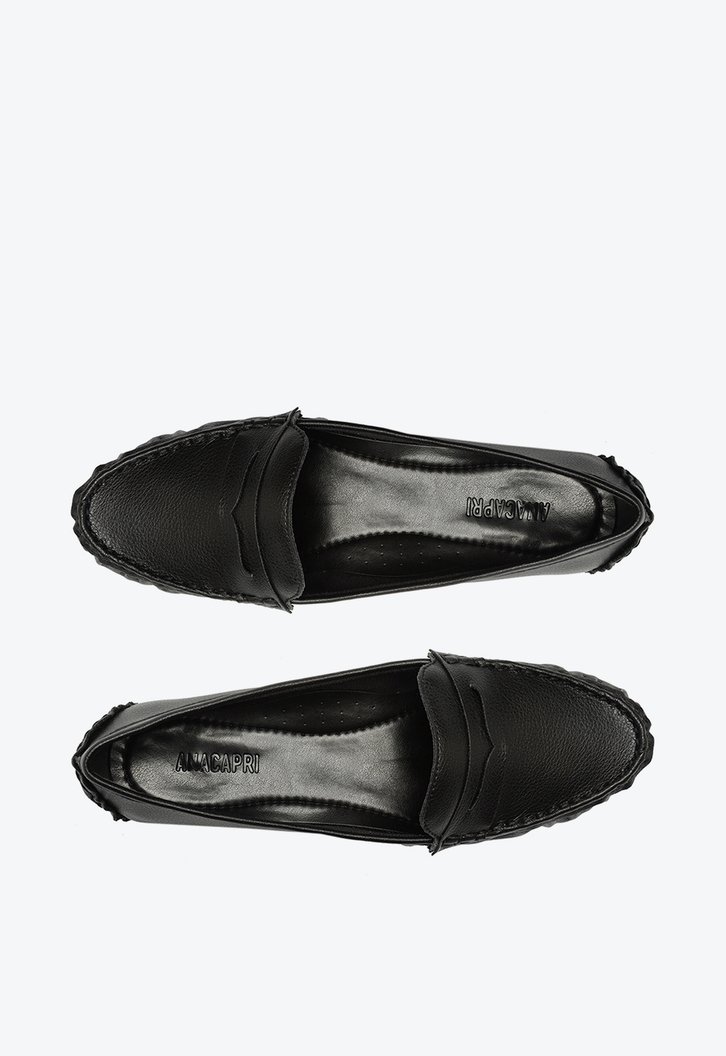 Mocassim Preto Anacapri Clássicos Pesponto