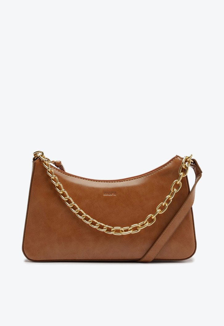 Bolsa Tiracolo Média Corrente Marrom