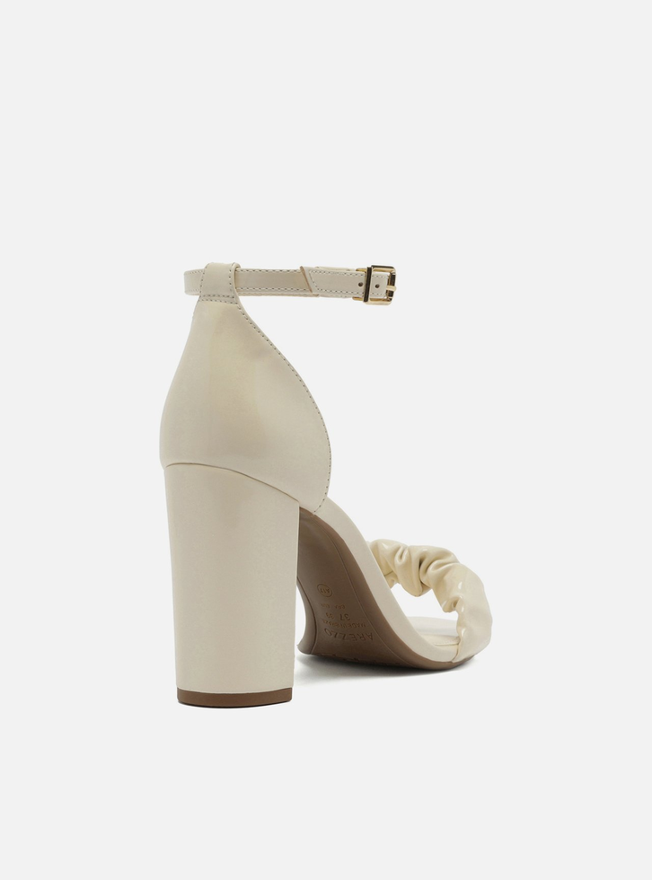 Sandália Verniz Soft Salto Bloco Alto Branco