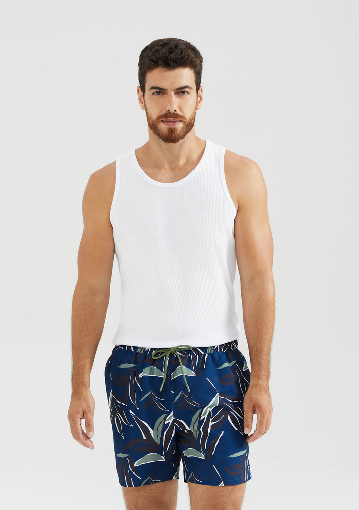 Shorts Azul Escuro Hering Praia Estampado