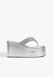 Chinelo Plataforma Prata