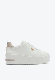 Tênis De Amarrar Plataforma Branco Anacapri Detalhe Cinza