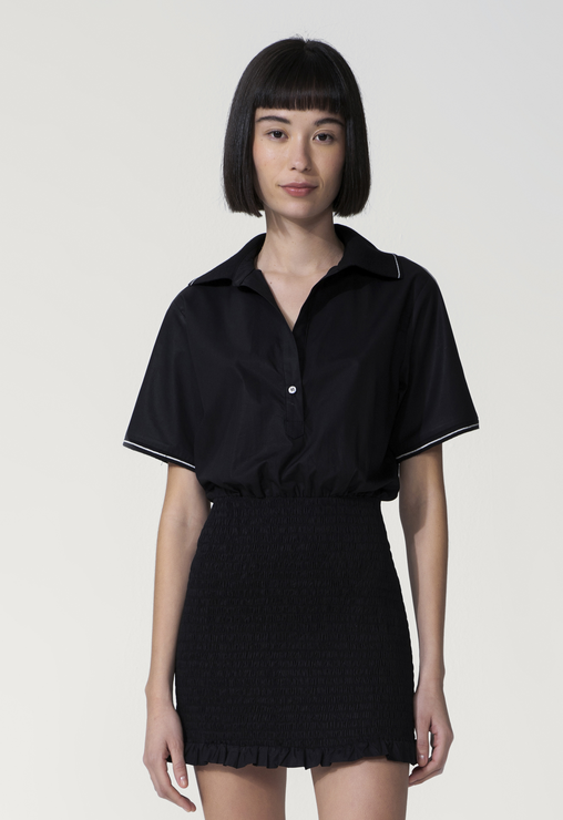 VESTIDO PRETO SCHUTZ NINA EM TRICOLINE
