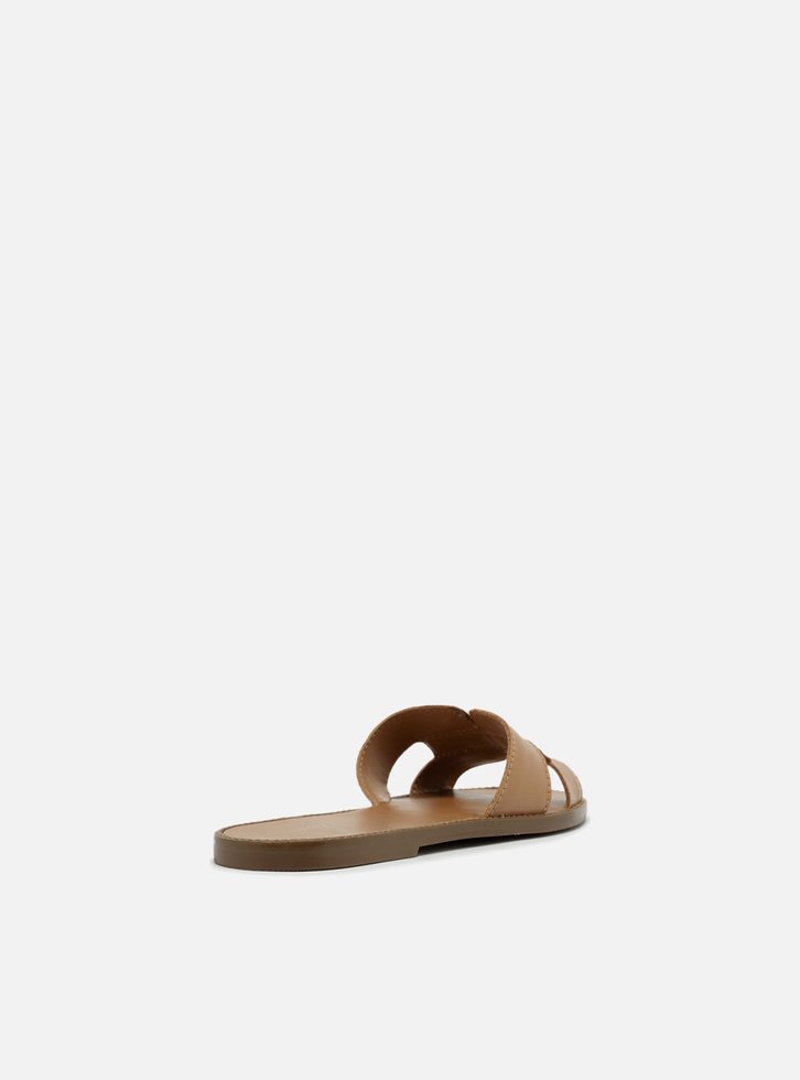 Chinelo Bronze Arezzo Couro H Melado