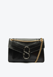 Bolsa Tiracolo Preta Schutz Média Poison Couro Snake