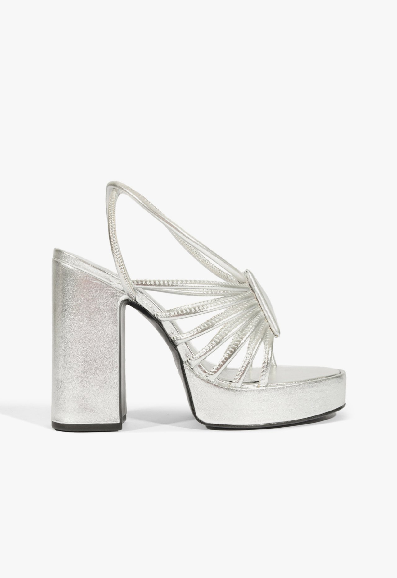 Sandália Plataforma Prateada Schutz Glam | ZZ MALL