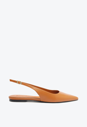 Sapato Rasteiro Marrom Schutz Slingback Couro