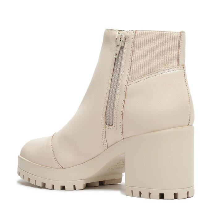 Bota Off-White Couro Cano Curto Salto Fino | Arezzo – Arezzo Dourados