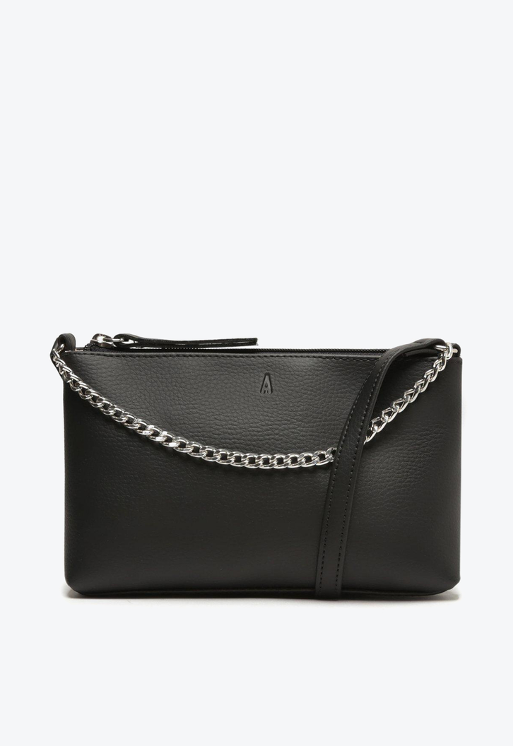 Bolsa Tiracolo Preta Anacapri Lisa Corrente Média