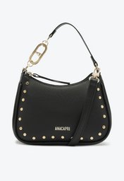 Bolsa Crossbody Preta Anacapri Duas Alças Pequena Tachas