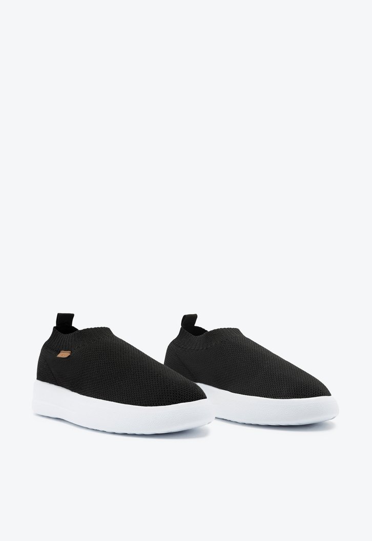 SLIP ON PRETO ANACAPRI LOGO KNIT FLATFORM
