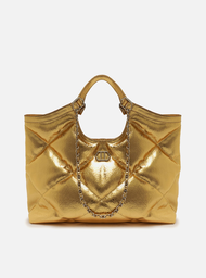 Bolsa Shopping Dourada Arezzo Couro Mari Grande