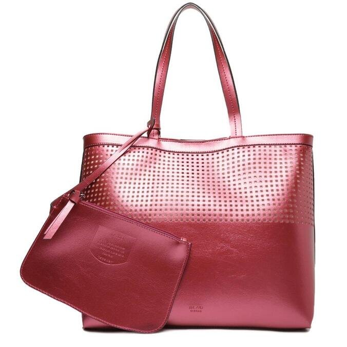 burgundy shopper bolsa