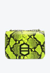 Bolsa Tiracolo Amarela Arezzo Couro Snake Karen Média