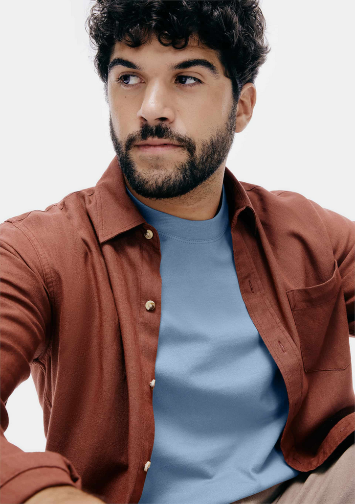 Camiseta Masculina Azul Hering Comfort Super Cotton Com Estampa