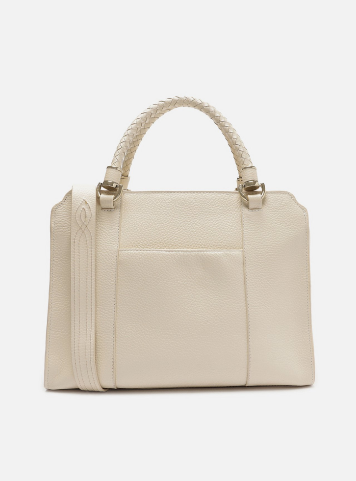 Bolsa Tote Off-white Arezzo Couro Piazza Bordado Grande