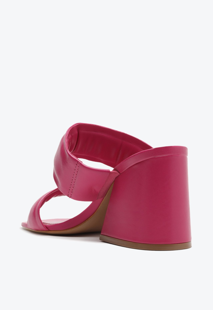 Sandália Mule Couro Rosa