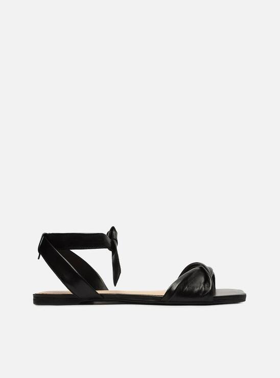 SANDÁLIA RASTEIRA PRETA AREZZO COURO LACE UP