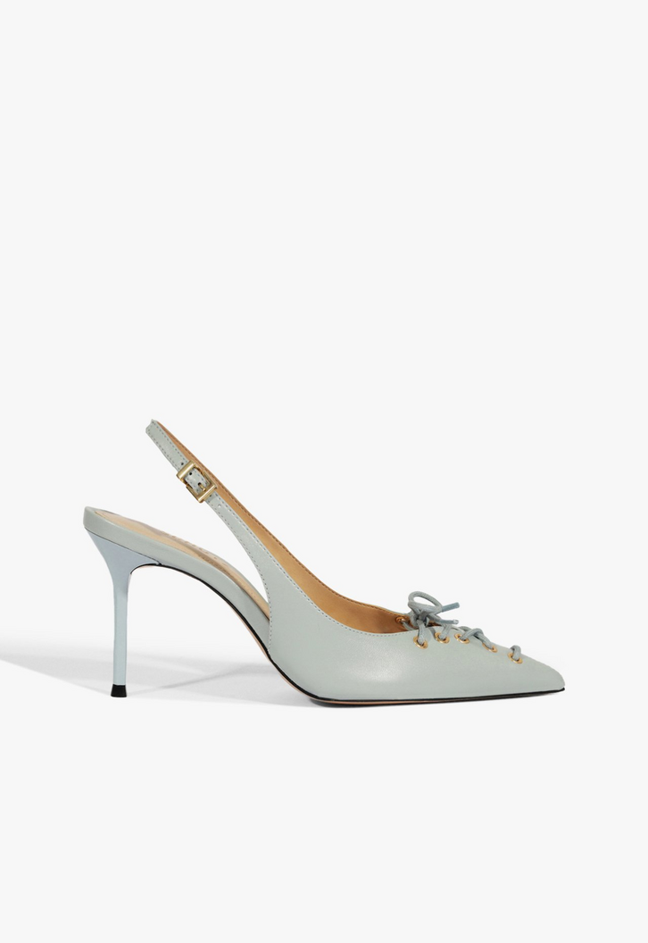 Scarpin Slingback Sabrine Couro Azul