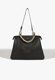 Bolsa Tote Flare Couro Preta