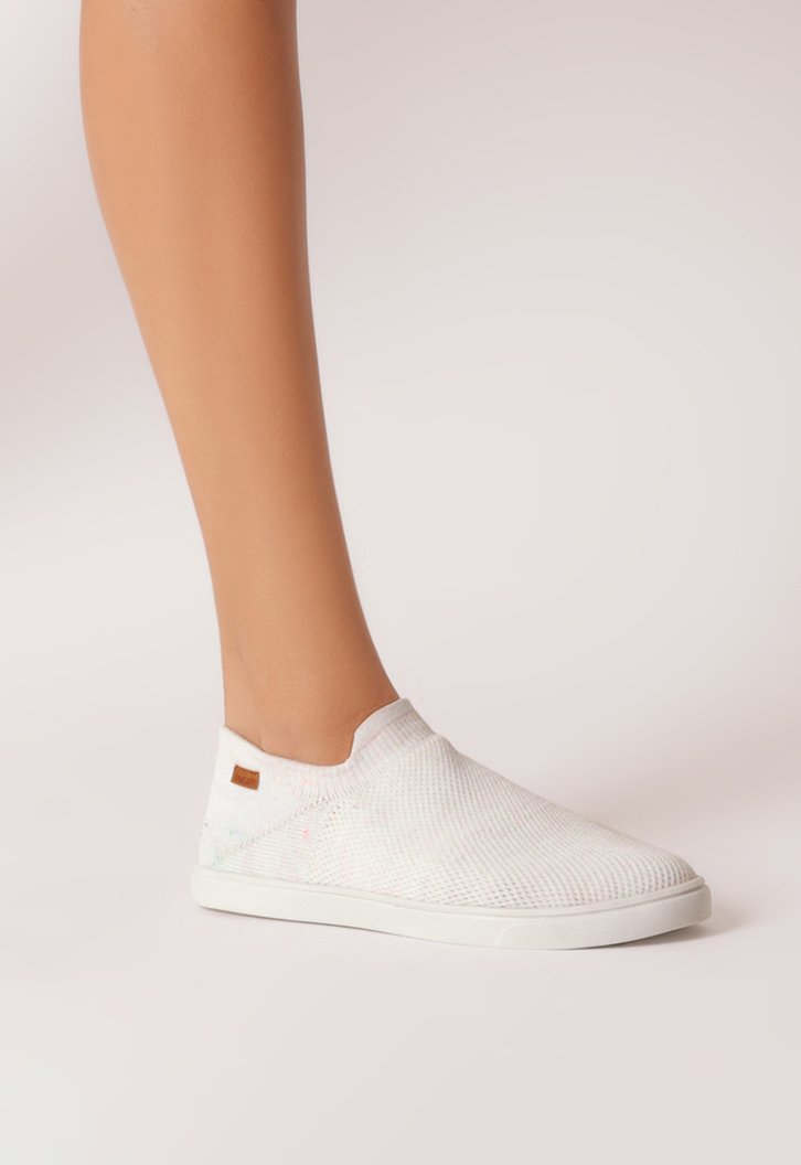 Tênis Slip On Branco Anacapri Knit Mono