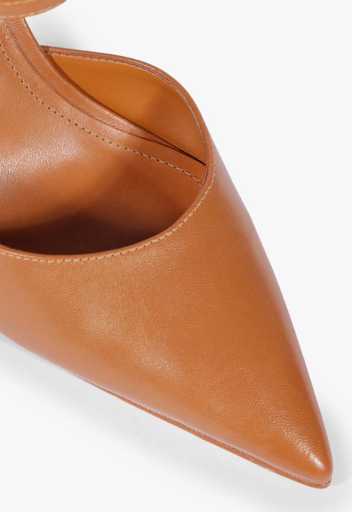 Mule Laura Couro Marrom
