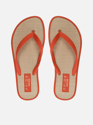 Chinelo de Dedo Laranja Palmilha Palha Brizza Color