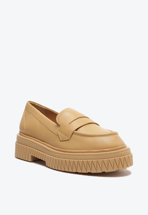 Sapato Mocassim Tratorado Viola Couro Marrom
