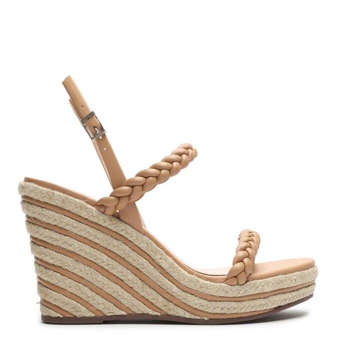 sandalia anabela de corda arezzo