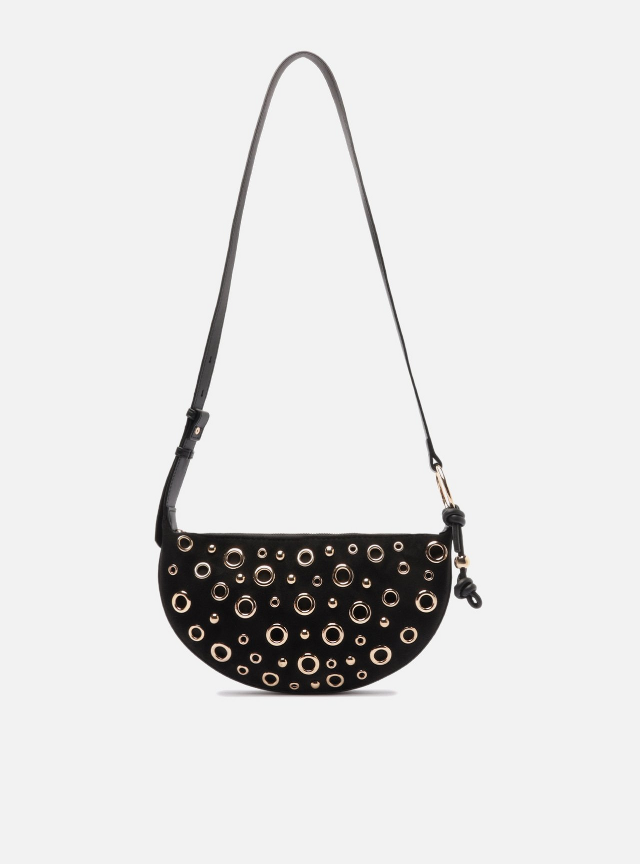 Bolsa Tiracolo Preta Suede Média | ZZ MALL