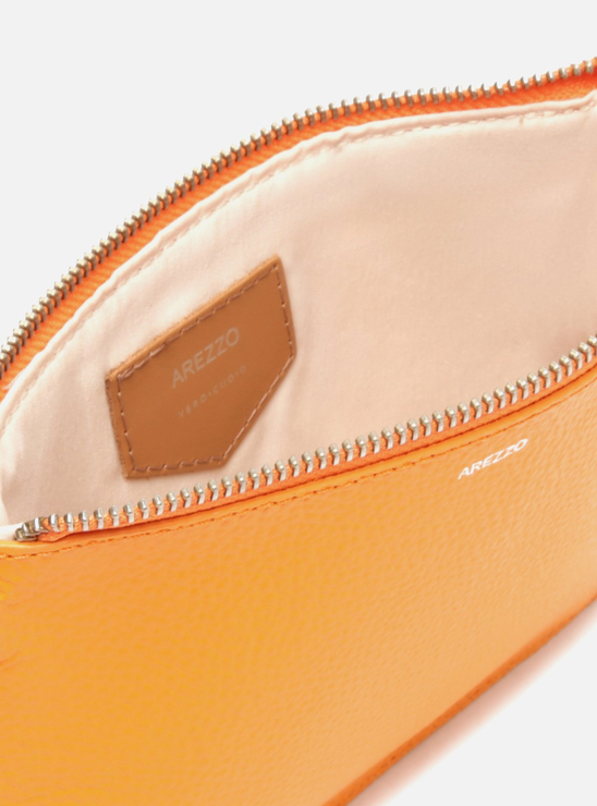 Necessaire Laranja Arezzo Couro