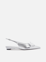 Sapatilha Prata Arezzo Bico Fino Slingback Laço