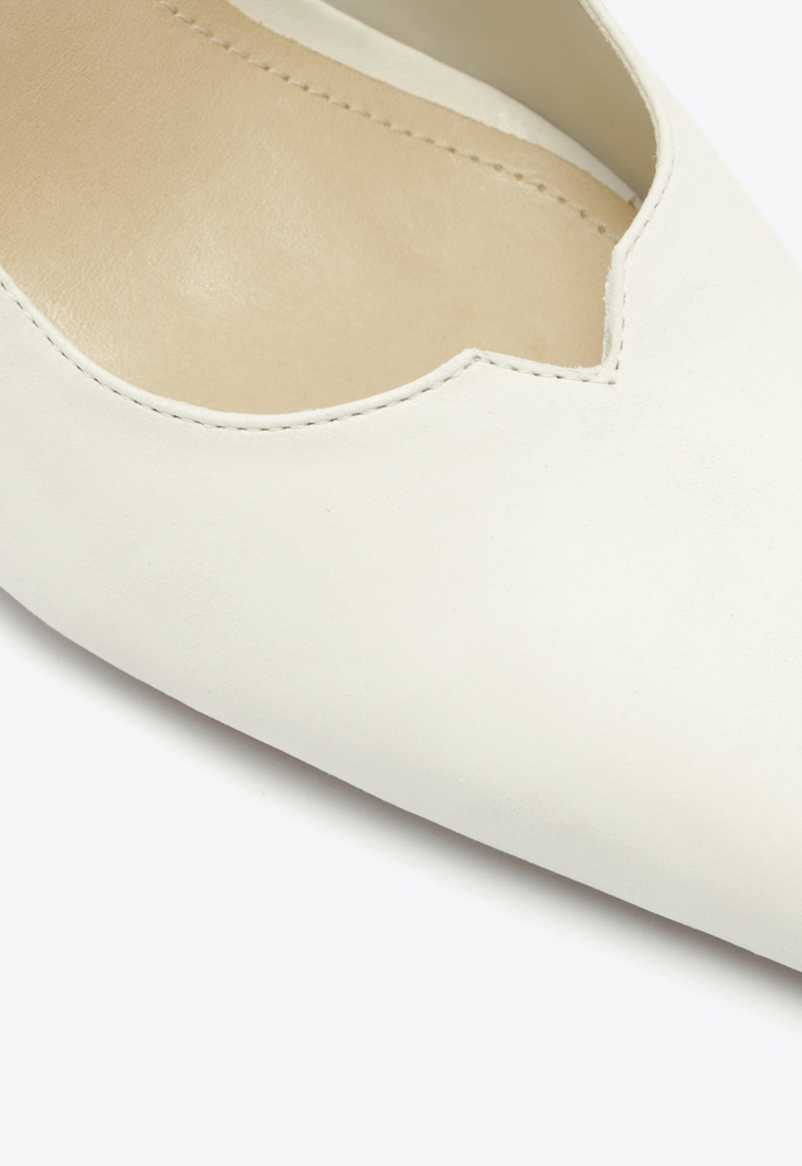 Sapato Scarpin Salto Alto Ines Couro Branco