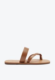 Rasteira Casual Couro Marrom