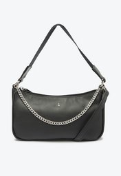 Bolsa Crossbody Preta Anacapri Média Alça Acetinada Corrente