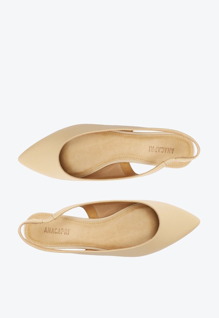 Sapatilha Nude Anacapri Taupe Slingback Bico Fino