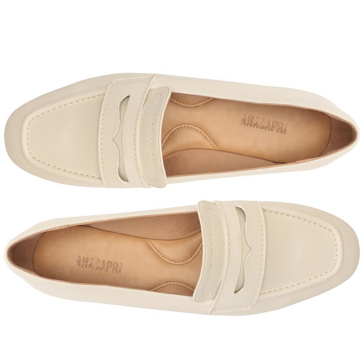 Mocassim Madri Bico Quadrado Branco