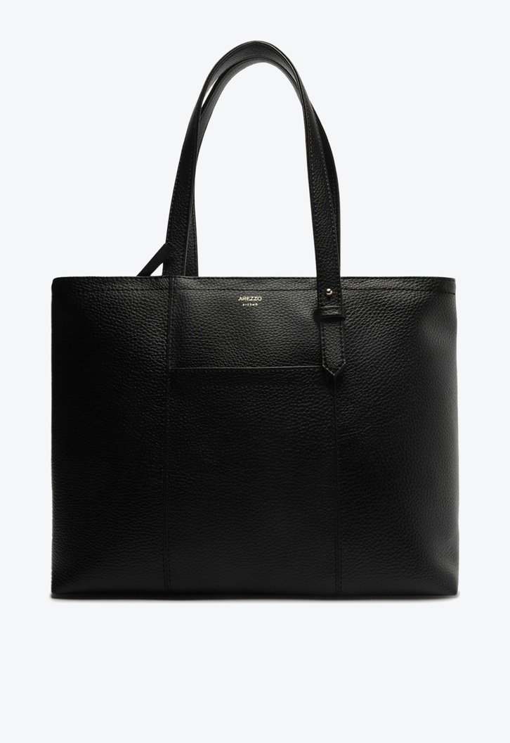 Bolsa Shopping Preta Arezzo Grande Bolso Frontal