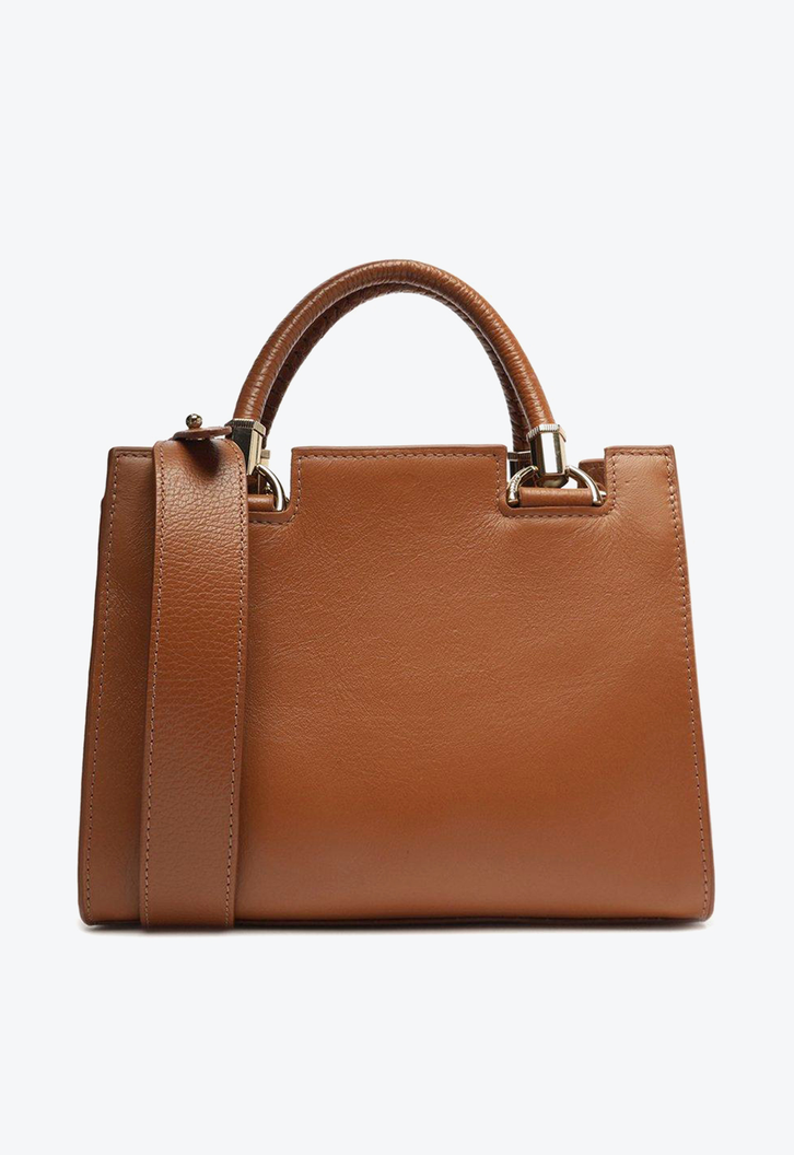 Bolsa Tote Marrom Arezzo Couro Média Abbraccio