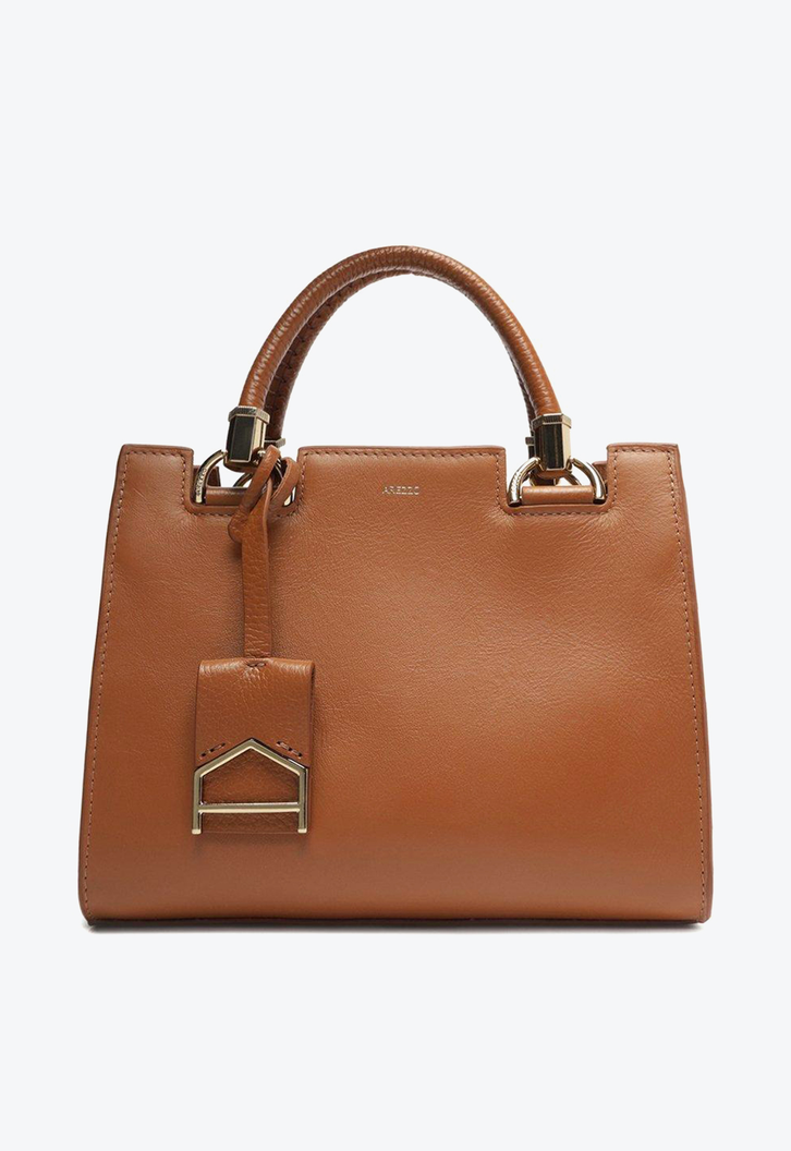 Bolsa Tote Marrom Arezzo Couro Média Abbraccio