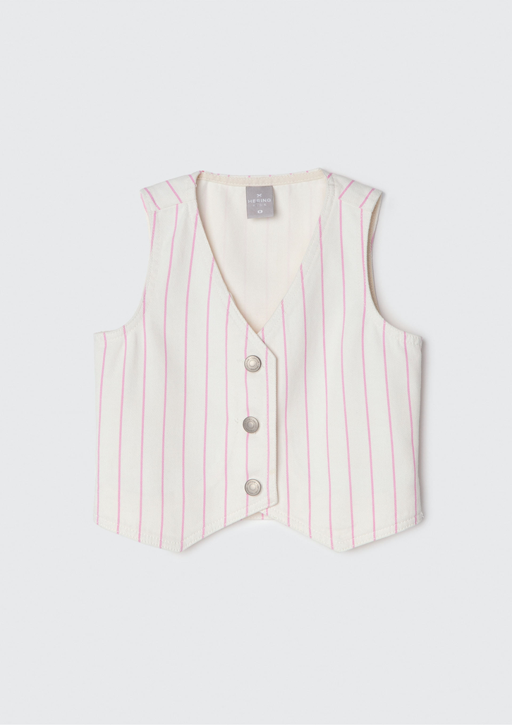 Colete Off-White Hering Infantil Em Sarja