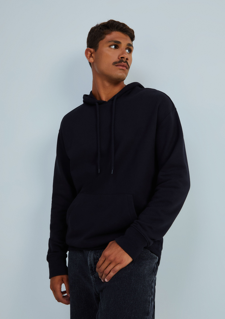 Blusão Preto Herring Básico Masculino Comfort Em Moletom Peluciado